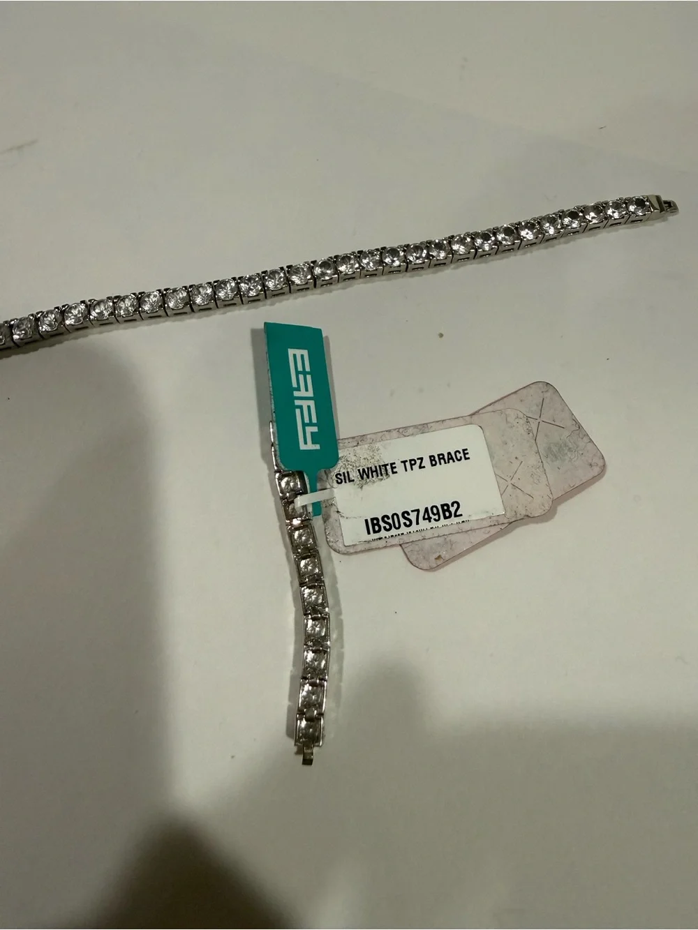 EFFY sterling silver & white topaz princess cut tennis bracelet, 7 inches